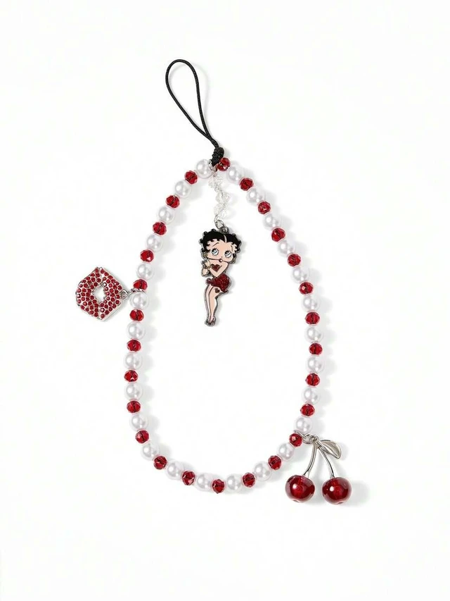 Alt view image 7 of 7 - Bks Fashion Zinc Alloy Beaded Mobile Phone Chain Lanyard Charm for Ladies Sweet Gift Party Holiday Valentine's Day