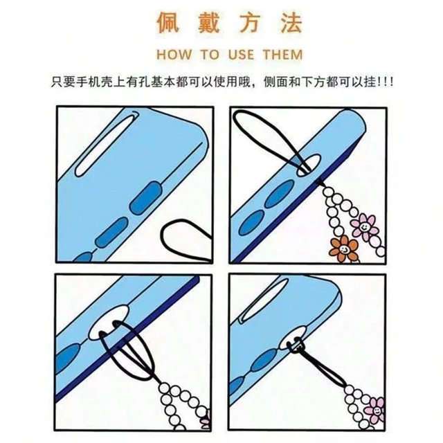 Alt view image 6 of 7 - Bks Phone Lanyard Laser Acrylic Heart Bead Strap Sweet Style Earphone Case Charm Bag Pendant