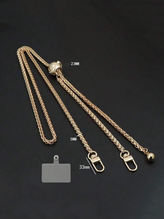 Alt view image 2 of 7 - Bks Gun-Shaped Adjustable PU Leather Long Strap With Silver Chain Detachable Phone Lanyard Transparent Card Holder Gift