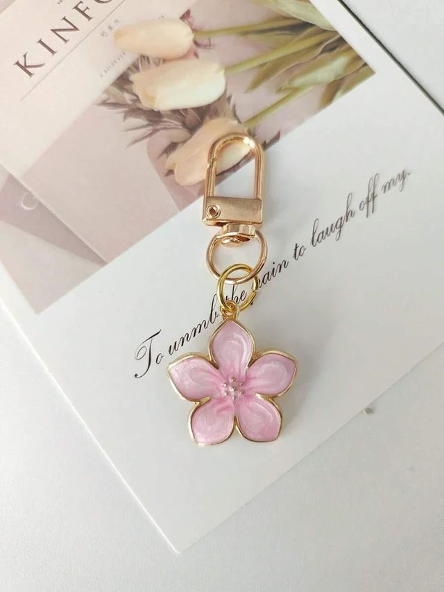 Main image of Bks Crystal Beaded Flower Pendant Phone Chain, Shiny Case Charm Strap, Anti-Lost Lanyard for Outdoor Travel and Birthday Gift
