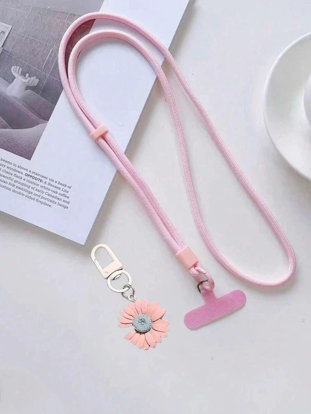 Main image of Bks Adjustable Woven Phone Lanyard with Anti-Loss Protection, Solid Color Rope Texture for All Phone Cases