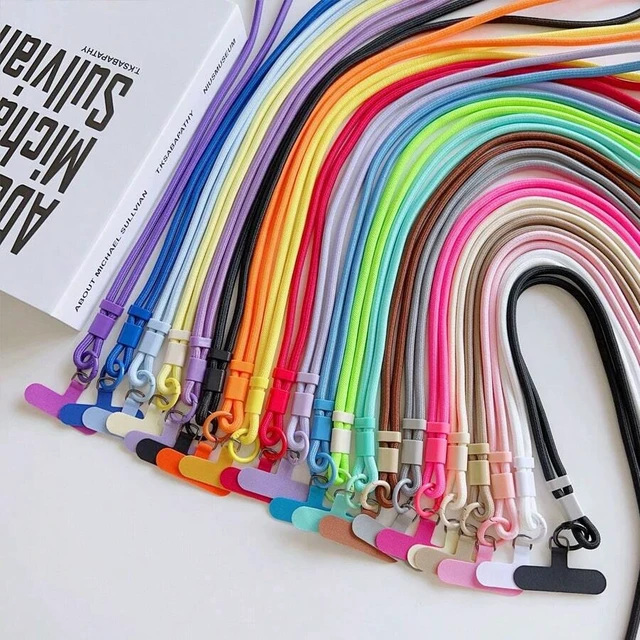 Alt view image 2 of 7 - Bks Adjustable Woven Phone Lanyard with Anti-Loss Protection, Solid Color Rope Texture for All Phone Cases