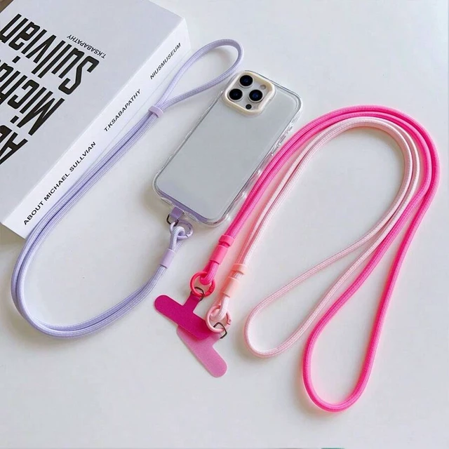 Alt view image 3 of 7 - Bks Adjustable Woven Phone Lanyard with Anti-Loss Protection, Solid Color Rope Texture for All Phone Cases