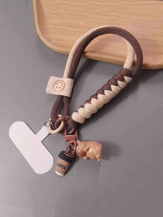 Alt view image 6 of 7 - Bks Phone Lanyard Wrist Strap Colorblock Braided Cord Short Hanging Chain Durable Outdoor Use