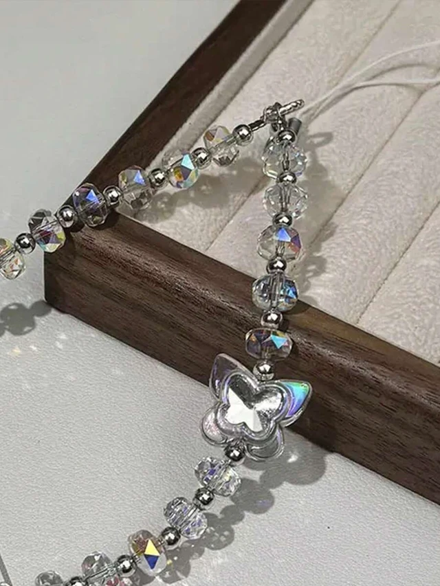 Alt view image 7 of 7 - Bks Vintage White Heart Bow Mobile Phone Lanyard Short Camera Strap Lightweight Luxury Gift