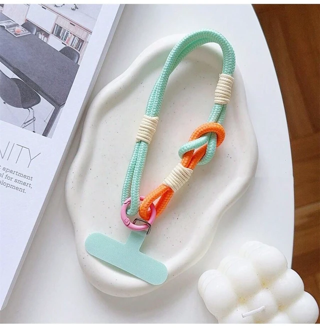 Main image of Bks Vintage Phone Lanyard Wrist Strap Detachable Summer Hand Chain Anti-Lost Keychain Earbud Holder Card Clip Gift For Mother Family Friends Birthday Holiday