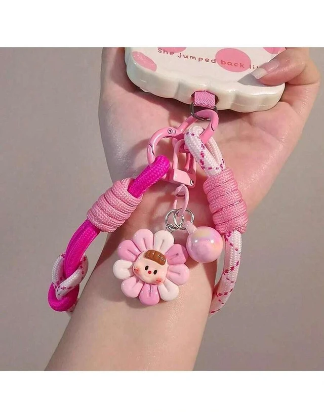 Alt view image 2 of 7 - Bks Adjustable Braided Sunflower Pendant Phone Lanyard Anti-Lost Wrist Strap Compatible With iPhone Android Outdoor Travel Climbing