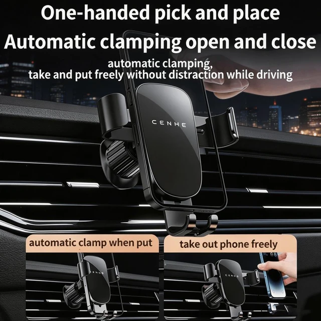 Alt view image 7 of 7 - Bks Car Phone Holder, Triangle Locking Design, Waterproof Rotatable, Auto Clamping Open/Close, 360° Rotation Compatible With All Models, Durable Alloy Material