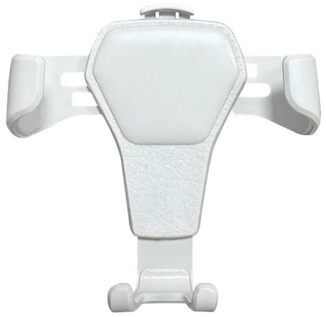 Main image of Bks White Leather Texture Car Phone Holder Gravity Air Vent Mount Anti-Drop Anti-Shake Universal Fit