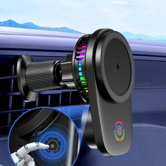 Alt view image 6 of 7 - Bks Magnetic Wireless Car Charger, Fast Charging Phone Holder, Universal Mount for iPhone Samsung