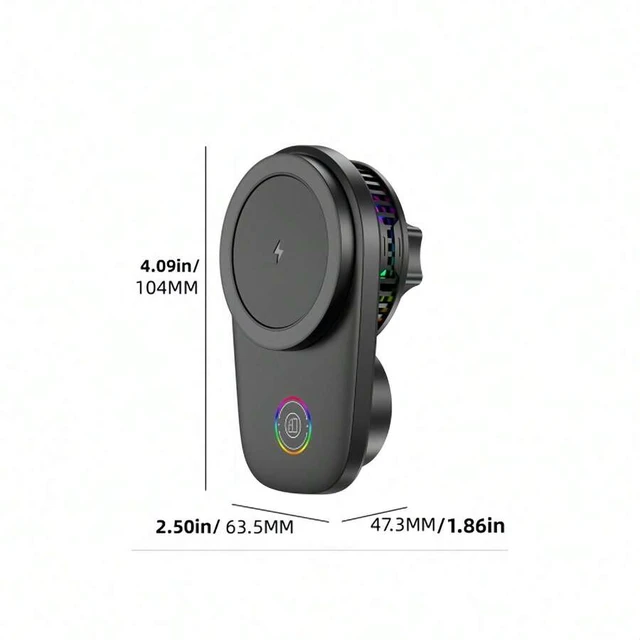 Alt view image 3 of 7 - Bks Magnetic Wireless Car Charger, Fast Charging Phone Holder, Universal Mount for iPhone Samsung