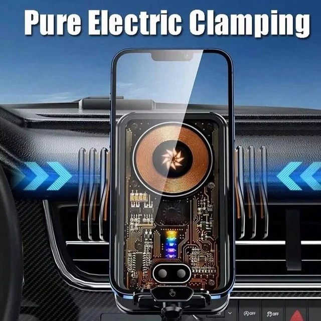 Alt view image 7 of 7 - Bks 66W Fast Wireless Car Charger Magnetic Phone Mount Auto Sensor Clamping Rotating Holder for iPhone Android