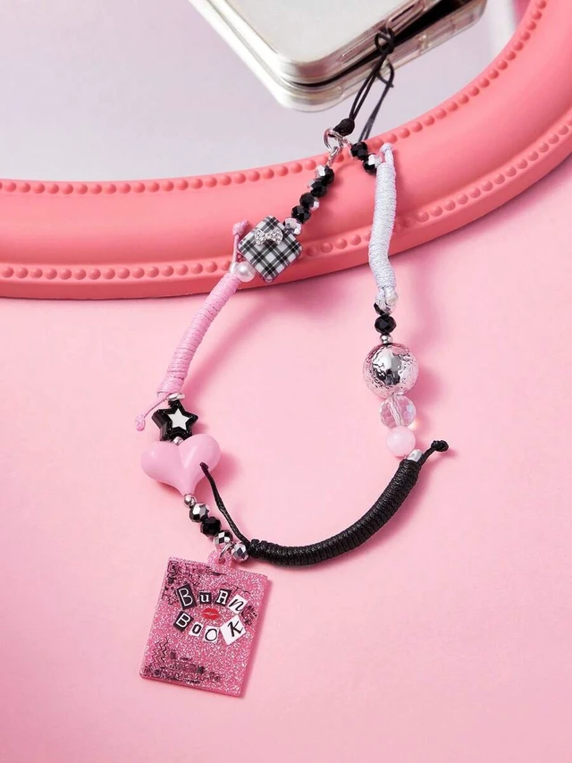 Alt view image 6 of 7 - Bks Stylish Cartoon Dog Acrylic Beaded Phone Chain Lanyard Pendant Key Holder for Mobile Devices Multicolor