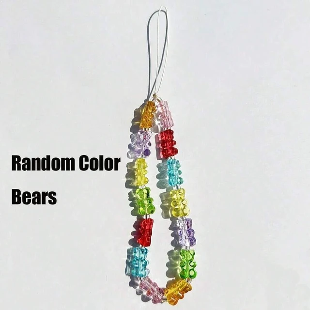 Main image of Bks Colorful Jelly Bear Phone Lanyard Wristlet Strap for iPhone Android Mobile Devices Cute Charm Gift