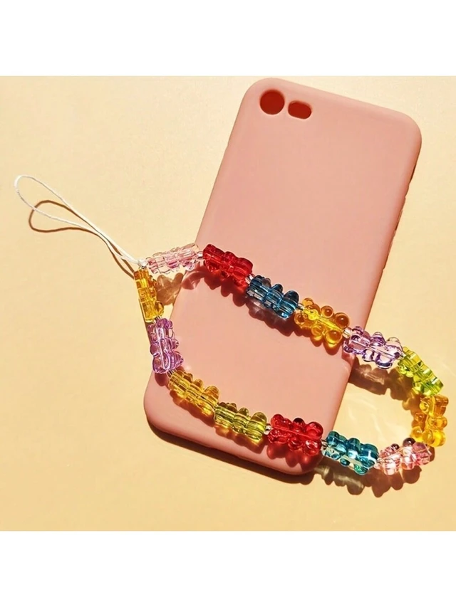 Alt view image 2 of 7 - Bks Colorful Jelly Bear Phone Lanyard Wristlet Strap for iPhone Android Mobile Devices Cute Charm Gift