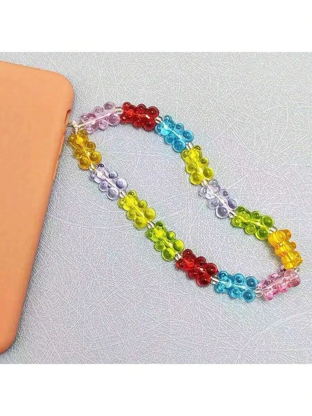 Alt view image 5 of 7 - Bks Colorful Jelly Bear Phone Lanyard Wristlet Strap for iPhone Android Mobile Devices Cute Charm Gift