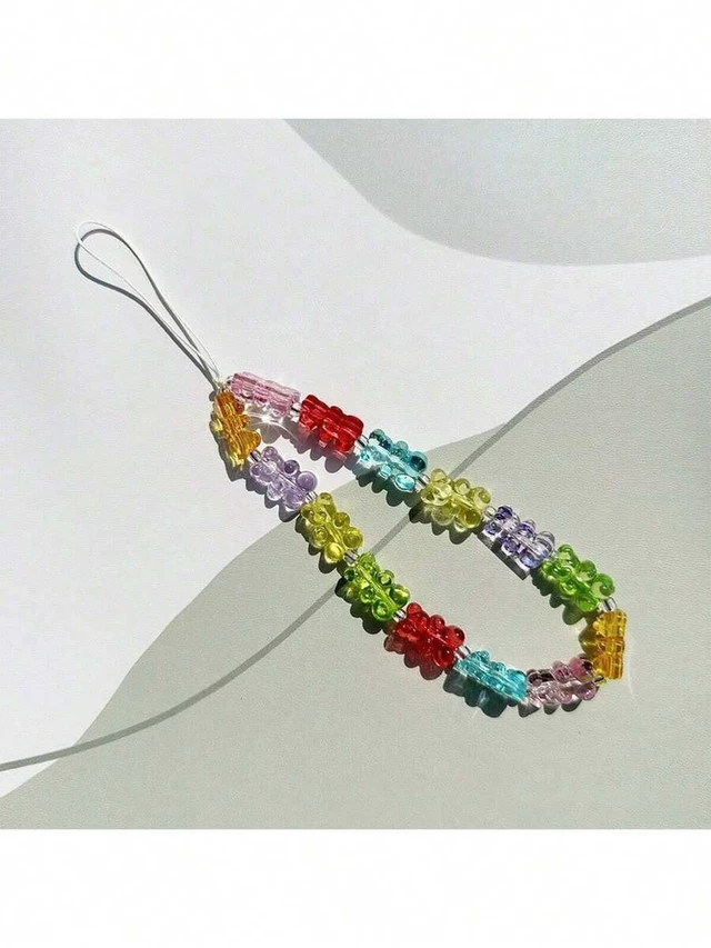 Alt view image 6 of 7 - Bks Colorful Jelly Bear Phone Lanyard Wristlet Strap for iPhone Android Mobile Devices Cute Charm Gift
