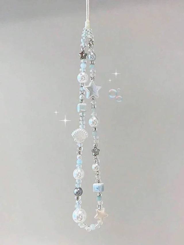 Alt view image 2 of 5 - Bks Phone Lanyard Shell Star Ocean Blue Gentle Series DIY Short Chain for Bag Keychain Camera CCD Gift