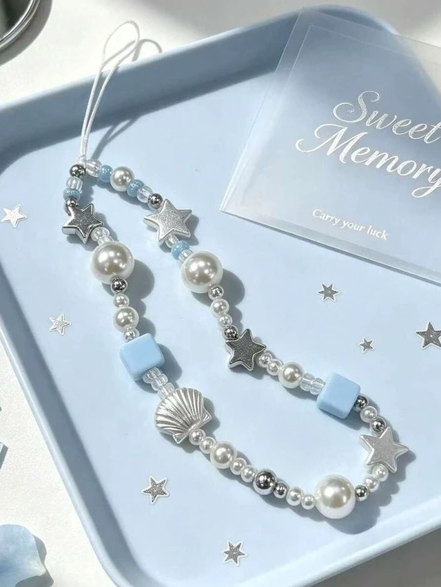 Alt view image 3 of 5 - Bks Phone Lanyard Shell Star Ocean Blue Gentle Series DIY Short Chain for Bag Keychain Camera CCD Gift