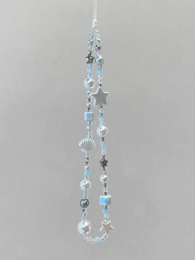 Alt view image 5 of 5 - Bks Phone Lanyard Shell Star Ocean Blue Gentle Series DIY Short Chain for Bag Keychain Camera CCD Gift