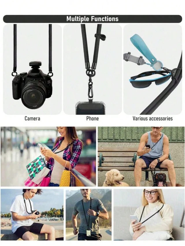 Alt view image 2 of 5 - Bks Nylon Shoulder Crossbody Bag With Phone Lanyard Strap Durable Stylish Outdoor Neck Sling Camera Gift For Mother Family Friends