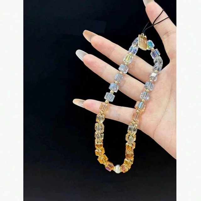 Alt view image 5 of 7 - Bks Multicolor Crystal Rainbow Gradient Phone Lanyard Square Handbag Charm Fashion Accessory Gift