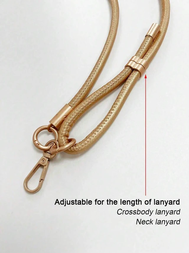 Alt view image 4 of 5 - Bks Adjustable Retractable PU Leather Phone Lanyard Necklace Strap, Durable Versatile Case Holder for Couples