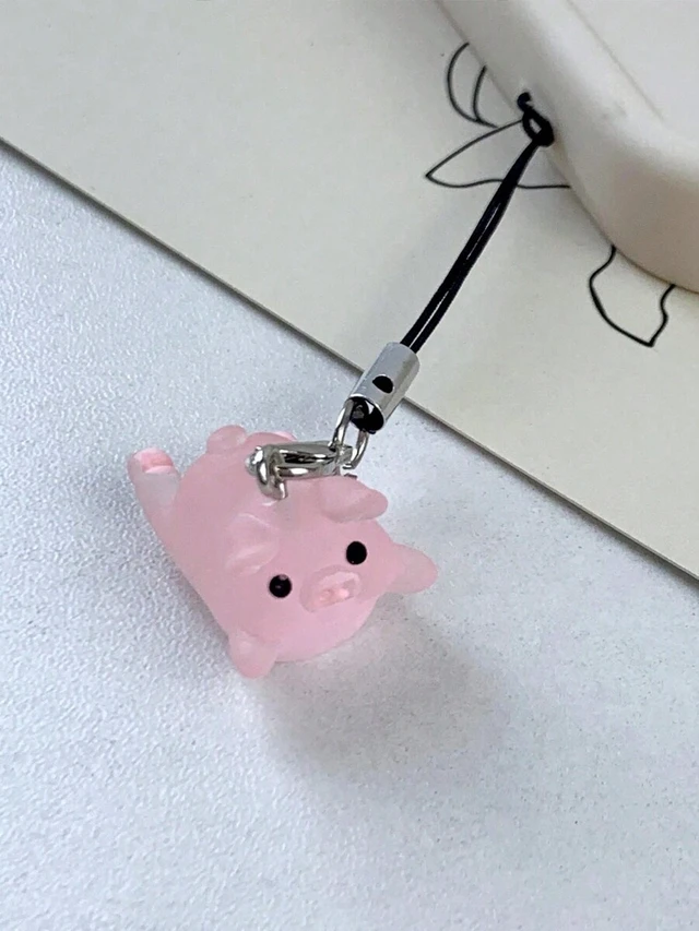 Alt view image 4 of 6 - Bks 2pcs Pig Shaped Phone Lanyard Key Chain Holder for Phones Bags and Keys Gifts Lovely Suitable