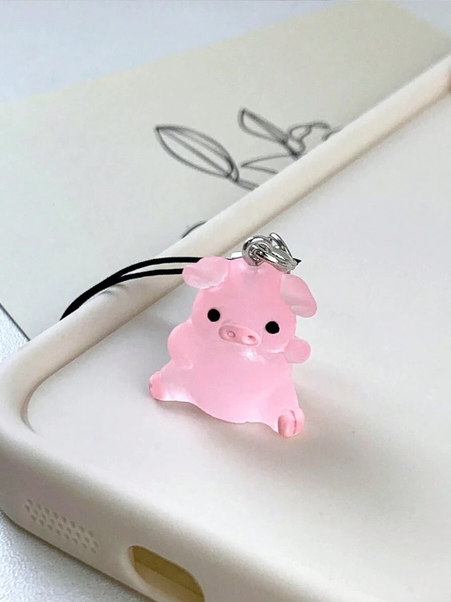 Alt view image 5 of 6 - Bks 2pcs Pig Shaped Phone Lanyard Key Chain Holder for Phones Bags and Keys Gifts Lovely Suitable