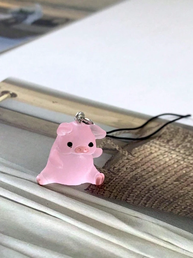 Alt view image 6 of 6 - Bks 2pcs Pig Shaped Phone Lanyard Key Chain Holder for Phones Bags and Keys Gifts Lovely Suitable