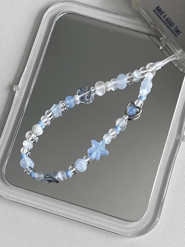 Main image of Bks 1pc Klein Blue Star Heart Crystal Phone Lanyard Strap Compatible With Android Most Smartphones Cute Gift For Mother Family Friends