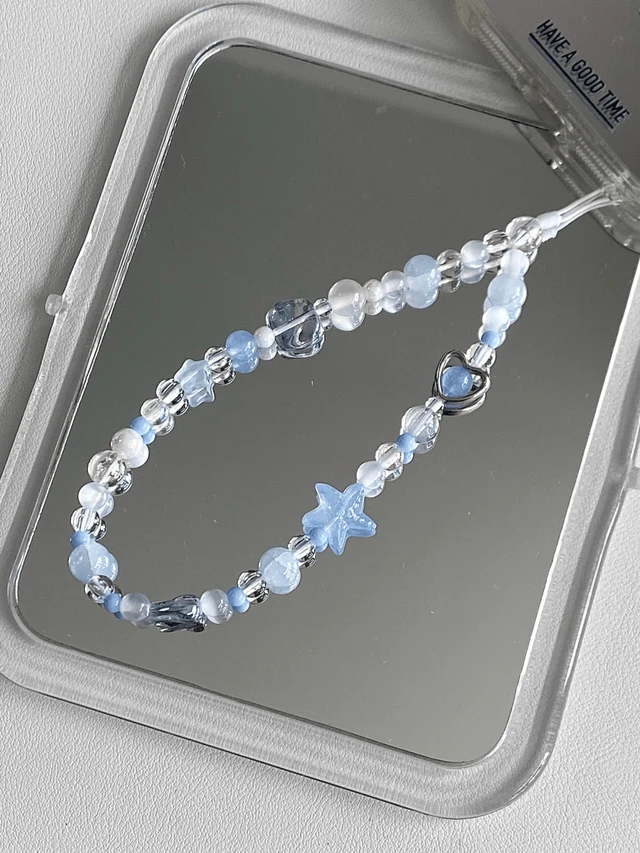Alt view image 6 of 7 - Bks 1pc Klein Blue Star Heart Crystal Phone Lanyard Strap Compatible With Android Most Smartphones Cute Gift For Mother Family Friends
