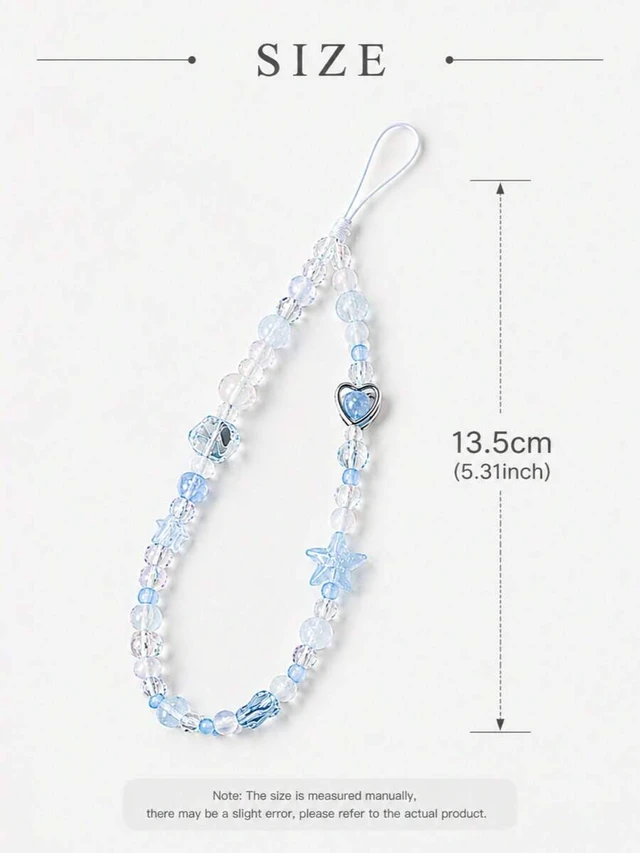 Alt view image 7 of 7 - Bks 1pc Klein Blue Star Heart Crystal Phone Lanyard Strap Compatible With Android Most Smartphones Cute Gift For Mother Family Friends