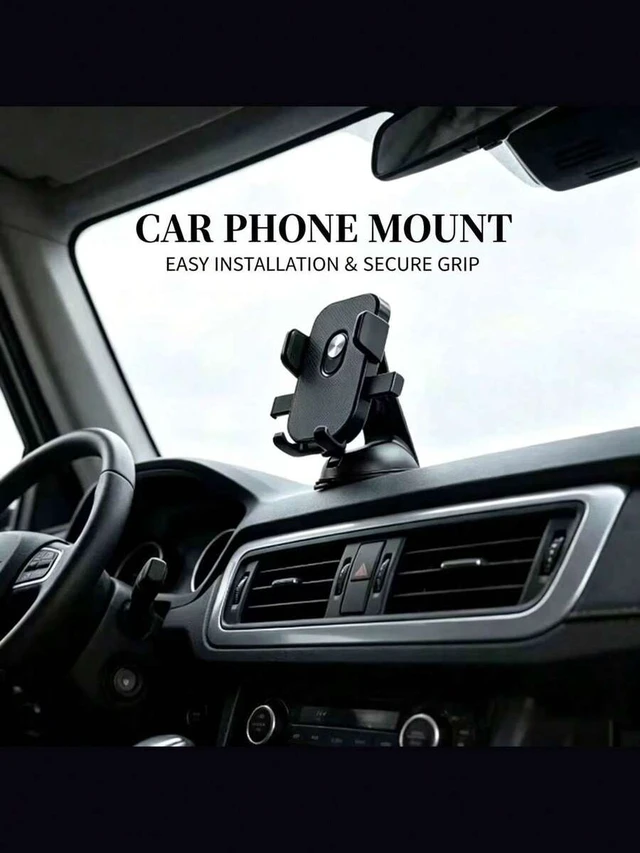 Alt view image 2 of 7 - Bks Suction Cup Car Phone Holder, 360° Adjustable Dashboard Mount, One-Handed Operation for Smooth and Bumpy Roads Navigation