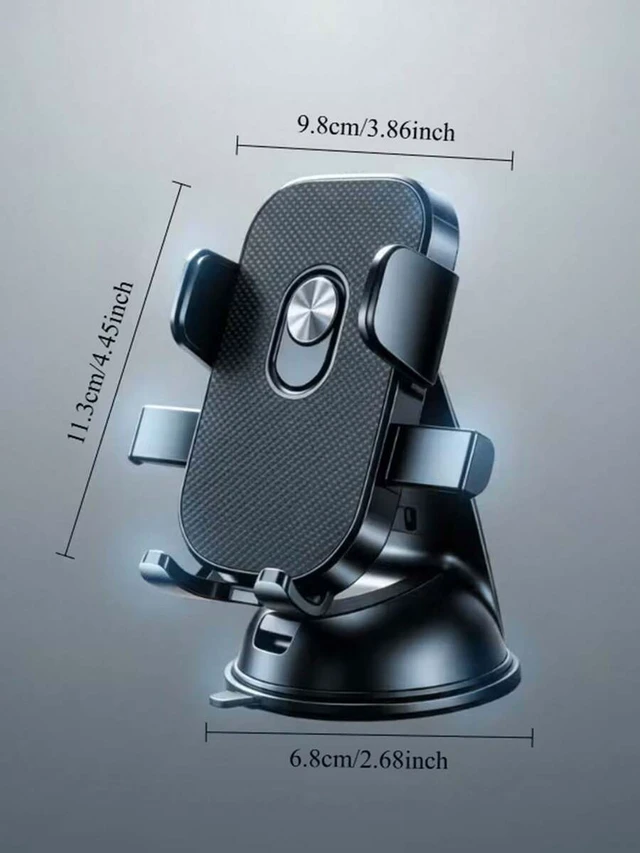 Alt view image 3 of 7 - Bks Suction Cup Car Phone Holder, 360° Adjustable Dashboard Mount, One-Handed Operation for Smooth and Bumpy Roads Navigation