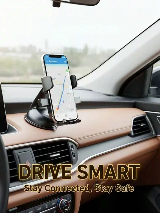 Alt view image 6 of 7 - Bks Suction Cup Car Phone Holder, 360° Adjustable Dashboard Mount, One-Handed Operation for Smooth and Bumpy Roads Navigation