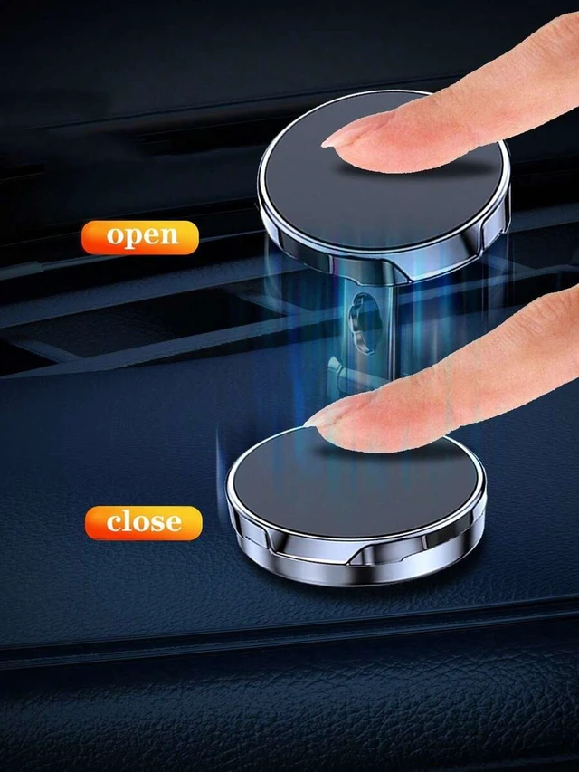 Alt view image 6 of 7 - Bks 720° Foldable Magnetic Car Phone Holder All-Metal Strong Magnet Adhesive Navigation For Dashboards 360° Rotation Portrait Landscape