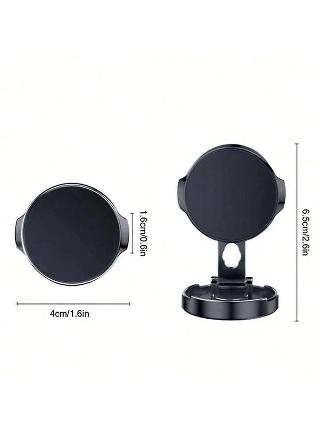 Alt view image 7 of 7 - Bks 720° Foldable Magnetic Car Phone Holder All-Metal Strong Magnet Adhesive Navigation For Dashboards 360° Rotation Portrait Landscape