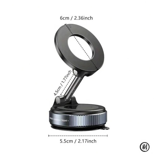 Alt view image 4 of 7 - Bks Strong Magnetic Car Phone Holder, Foldable Design, 360° Adjustable Vacuum Suction Mount, Universal For Car, Desk & Bathroom