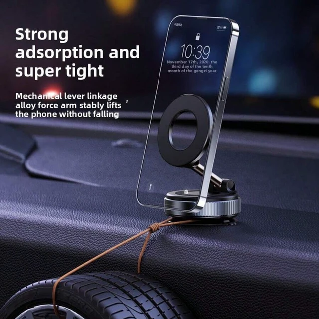 Alt view image 4 of 5 - Bks Adjustable Suction Cup Car Phone Holder Magnetic Mount 360 Rotation Foldable for Navigation Kitchen Bathroom with Ring