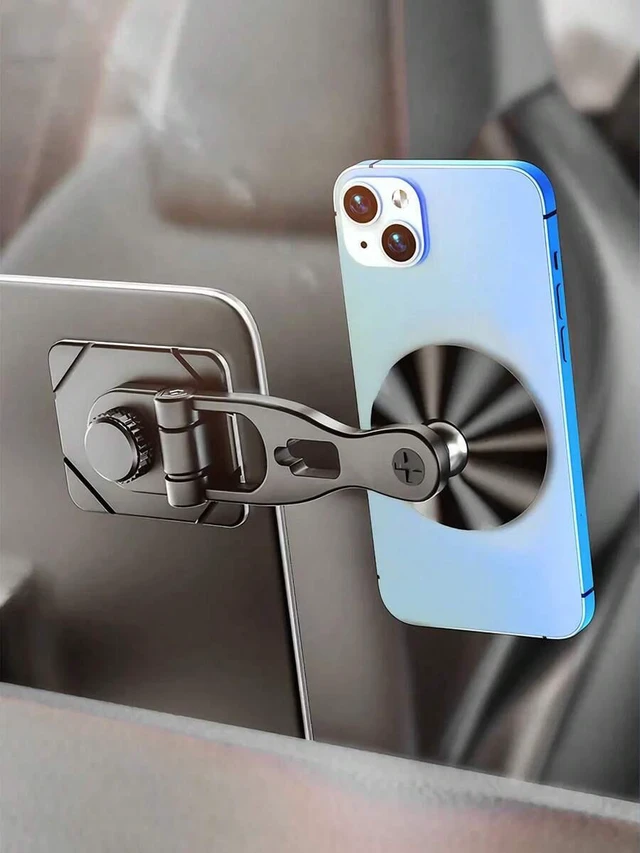 Alt view image 2 of 7 - Bks Magnetic Car Phone Holder Alloy 720 Rotation Strong Adsorption Sticky Base Dashboard Windshield Console Mount Smartphone