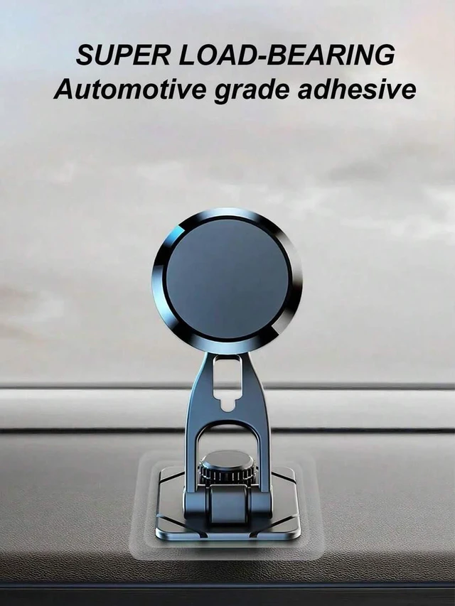 Alt view image 7 of 7 - Bks Magnetic Car Phone Holder Alloy 720 Rotation Strong Adsorption Sticky Base Dashboard Windshield Console Mount Smartphone
