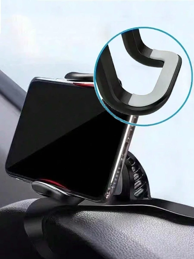 Alt view image 3 of 7 - Bks Universal Non Slip Shockproof 360 Rotatable Black Car Phone Holder Dashboard Air Vent Clip Stand For SUV Truck GPS Navigation Mobile Device