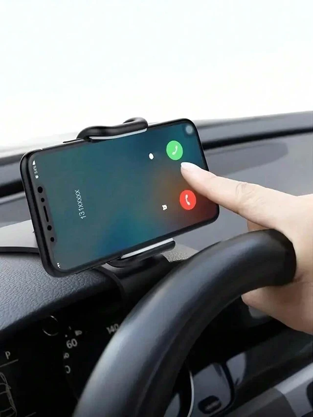 Alt view image 4 of 7 - Bks Universal Non Slip Shockproof 360 Rotatable Black Car Phone Holder Dashboard Air Vent Clip Stand For SUV Truck GPS Navigation Mobile Device