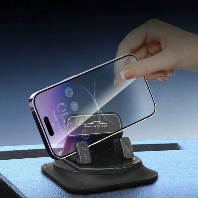 Alt view image 2 of 7 - Bks 360° Rotating Portable Anti-Slip Car Phone Holder, Horizontal & Vertical Use, Strong Adhesive Dashboard Mount for Office Home