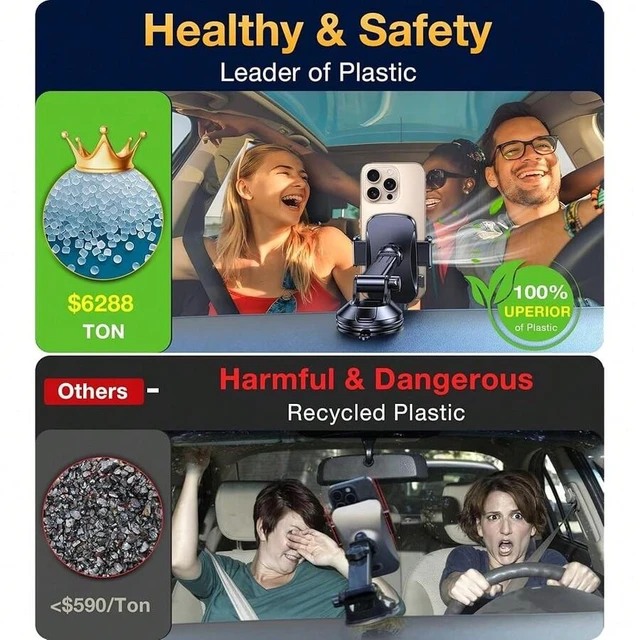 Alt view image 3 of 7 - Bks Car Phone Holder Mount Super Suction Windshield Vent Dashboard Pad Stand GPS Truck Dash for iPhone Android Universal