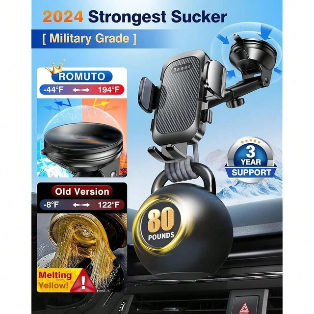 Alt view image 4 of 7 - Bks Car Phone Holder Mount Super Suction Windshield Vent Dashboard Pad Stand GPS Truck Dash for iPhone Android Universal