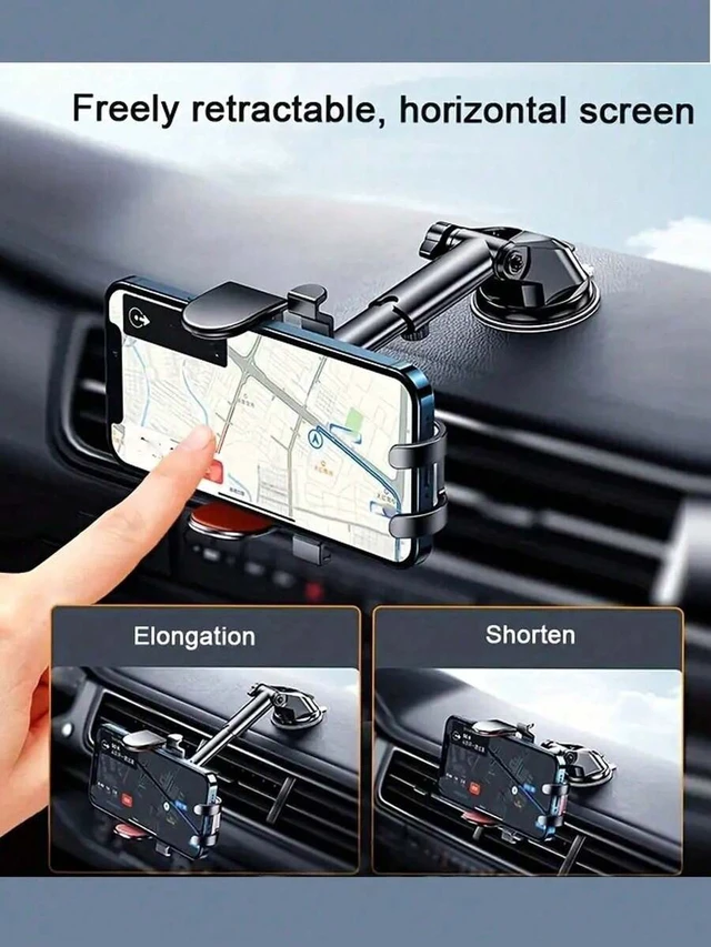 Alt view image 5 of 7 - Bks Suction Cup Car Phone Holder Universal Dashboard Console Multi-Function Telescopic Navigation Mount