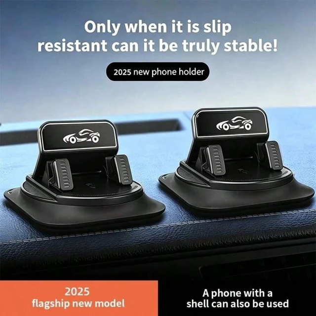 Alt view image 2 of 7 - Bks Car Phone Holder 360 Rotation Dashboard Mount Suction Cup Anti Slip Horizontal Vertical Angle Adjustment