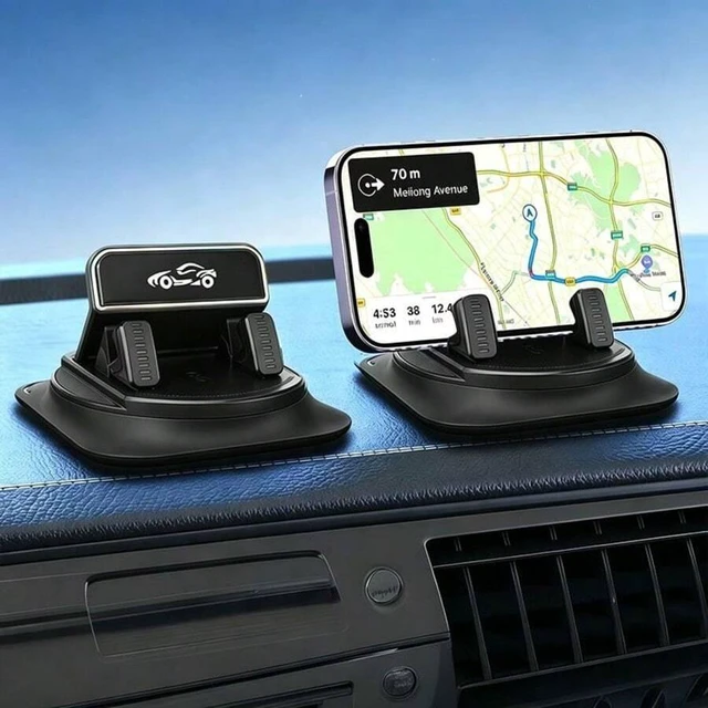 Alt view image 3 of 7 - Bks Car Phone Holder 360 Rotation Dashboard Mount Suction Cup Anti Slip Horizontal Vertical Angle Adjustment